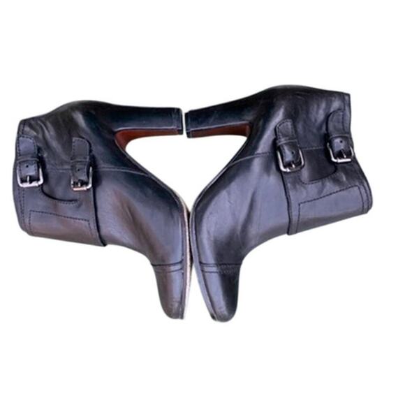 Sam Edelman High Heeled Buckled Black Leather Boots Size 8.5 - Picture 4 of 5